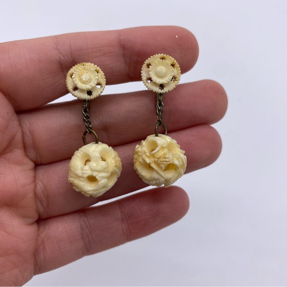 Vintage Carved Earrings